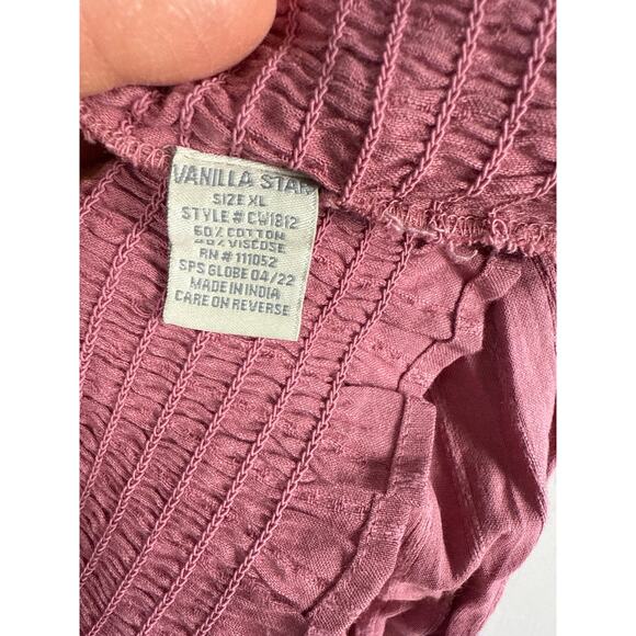 Vanilla‎ Star Puff Sleeve Portrait Collar Top Pink Size XL - Picture 9 of 9